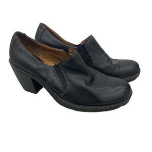 B.O.C. by Born Black Leather Clog Bootie Size 8.5 - Preowned